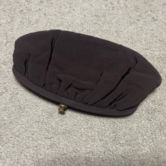 VTG 1950's Rich Dark Brown Evening Clutch Kiss Lock Latch Handbag 10x5.5" - Picture 3 of 10